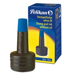Inchiostro per timbri Pelikan 351213 28 ml blu