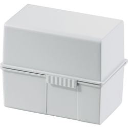 Contenitore Han grigio chiaro A6 polistirolo da 300 carte, acciaio 16,5 x 9,6 x 12,8 cm
