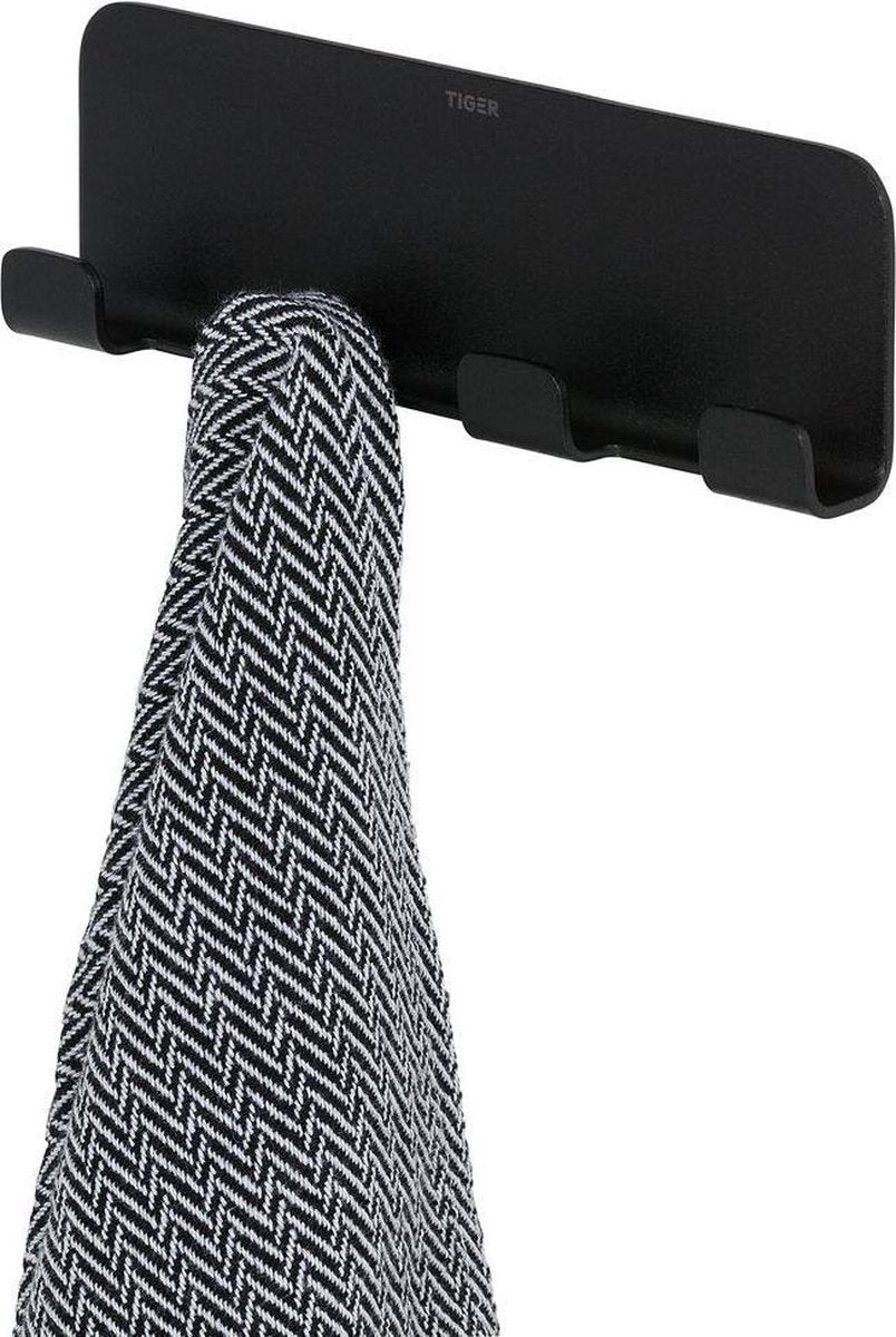 Tiger colar - toallero multi - sin taladrar - cinta autoadhesiva 3m - negro