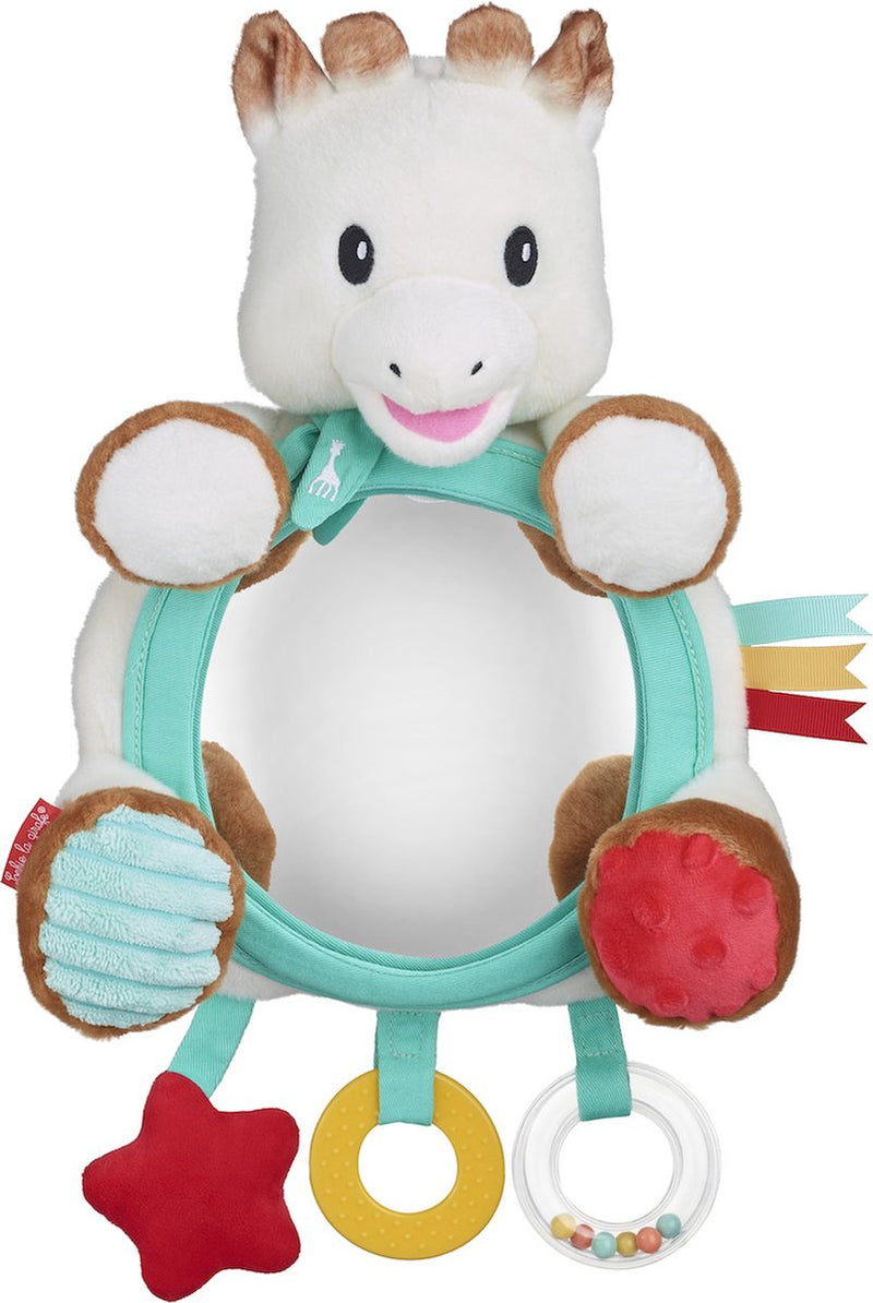 Espejo de actividades Sophie la jirafa - peluche - juguete para bebé - regalo de maternidad - regalo de baby shower - a partir de 0 meses - 30 x 28 x 9 cm