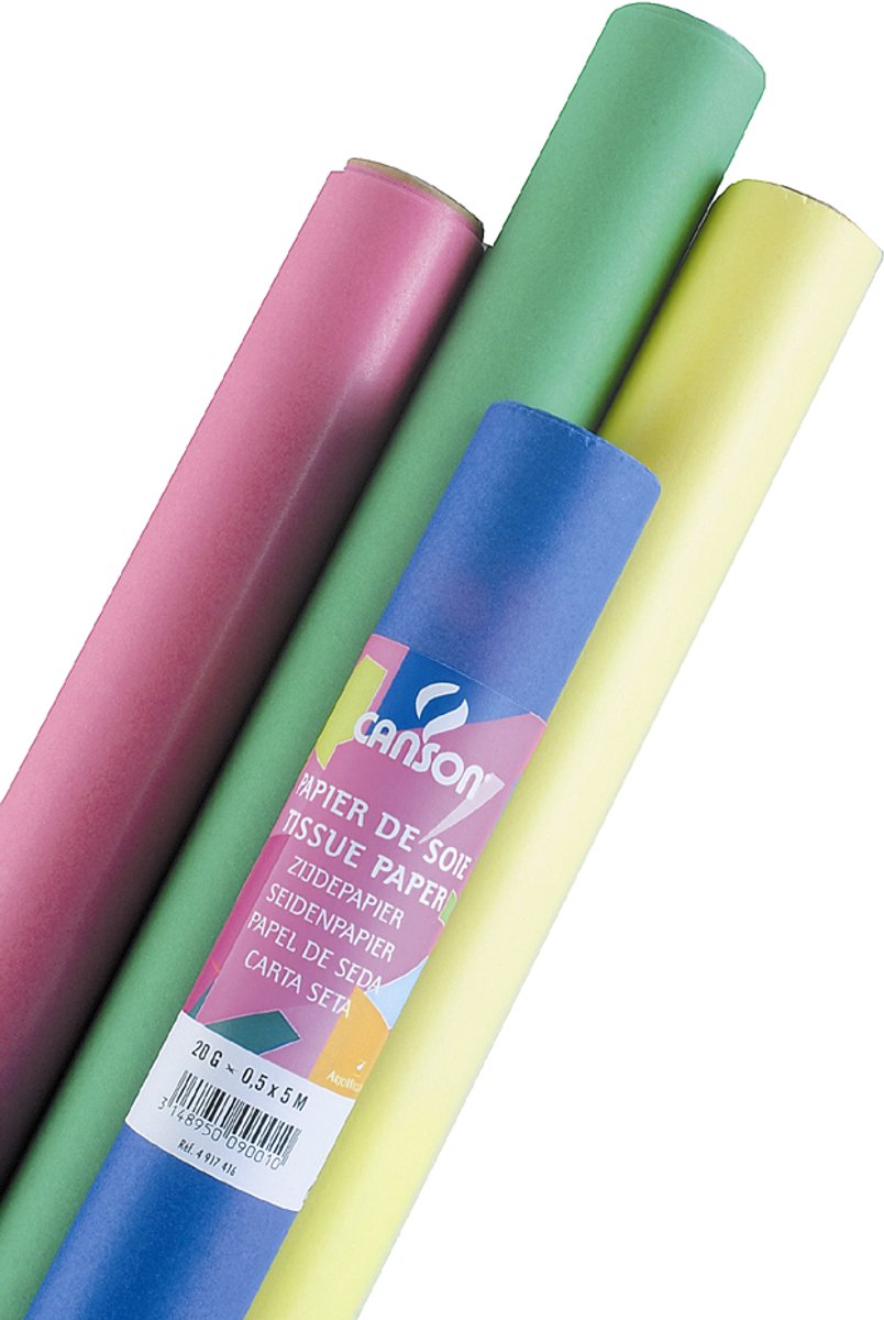 Papel de seda Canson, dimensiones: 0,5 x 5,0 m, 20 g m², amarillo limón