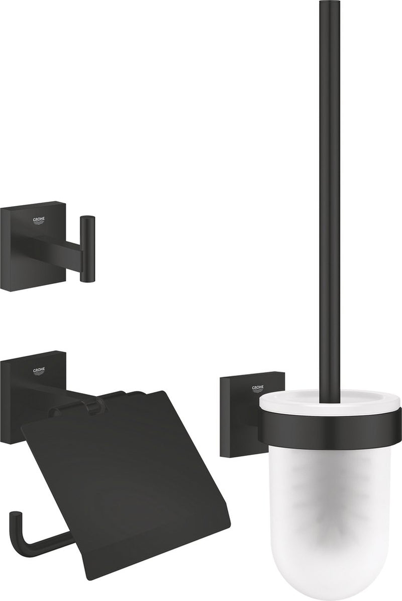 Set di accessori per WC Grohe Quickfix Start Cube 3 in 1 - nero opaco