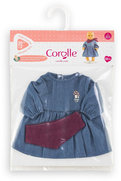 Vestido vaquero Corolle con pañuelo pequeño explorador - 30cm