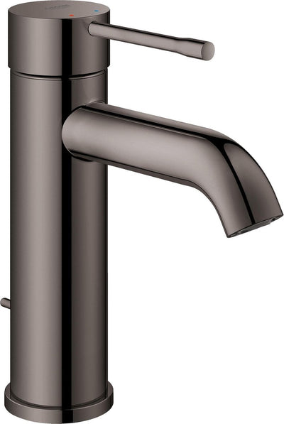 Rubinetto lavabo Grohe essence new - bocca bassa - con piletta - grafite dura (antracite lucido) - 23589a01