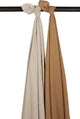 Meyco baby uni swaddle - 2-pack - pre-washed hydrofiel - sand toffee - 120x120cm