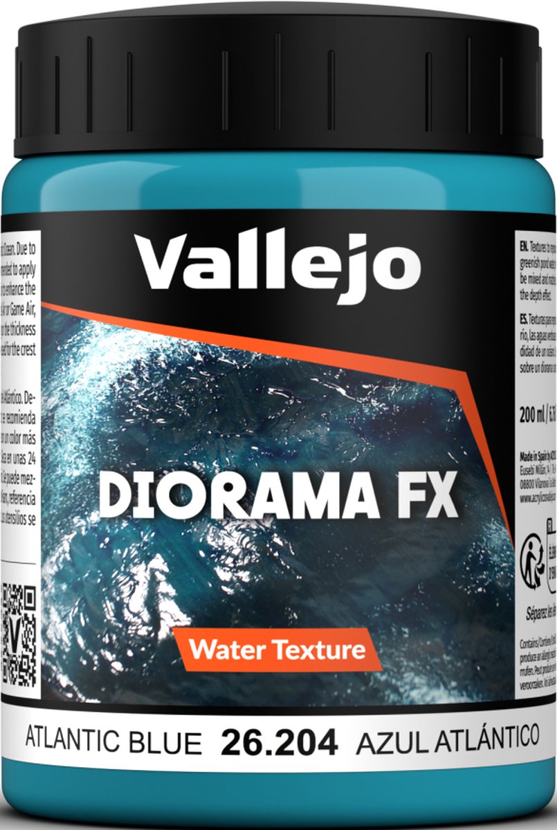 Vallejo modelbouwdecoratie - 26204 water textures 204 - ch blauw - 200ml effecten potje
