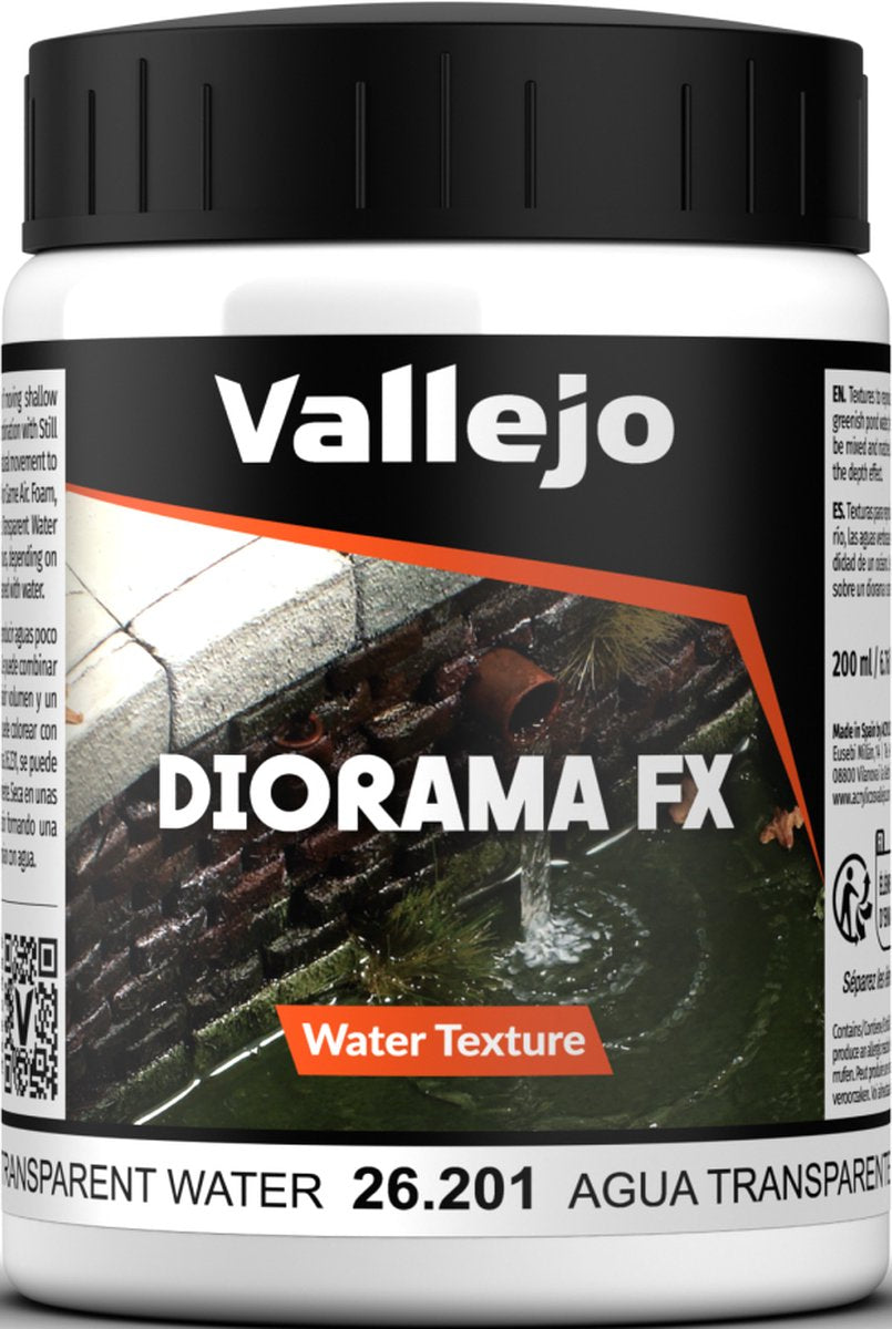 Vallejo modelbouwdecoratie - 26201 water textures 201 - transparant water - 200ml effecten potje
