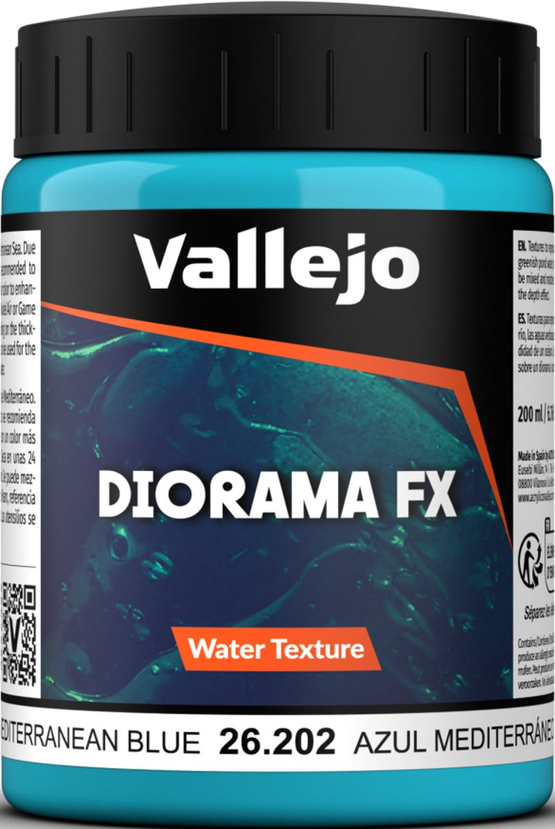 Maqueta decoración edificio Vallejo - 26202 texturas agua 202 - Azul mediterráneo - Tarro de efectos 200ml
