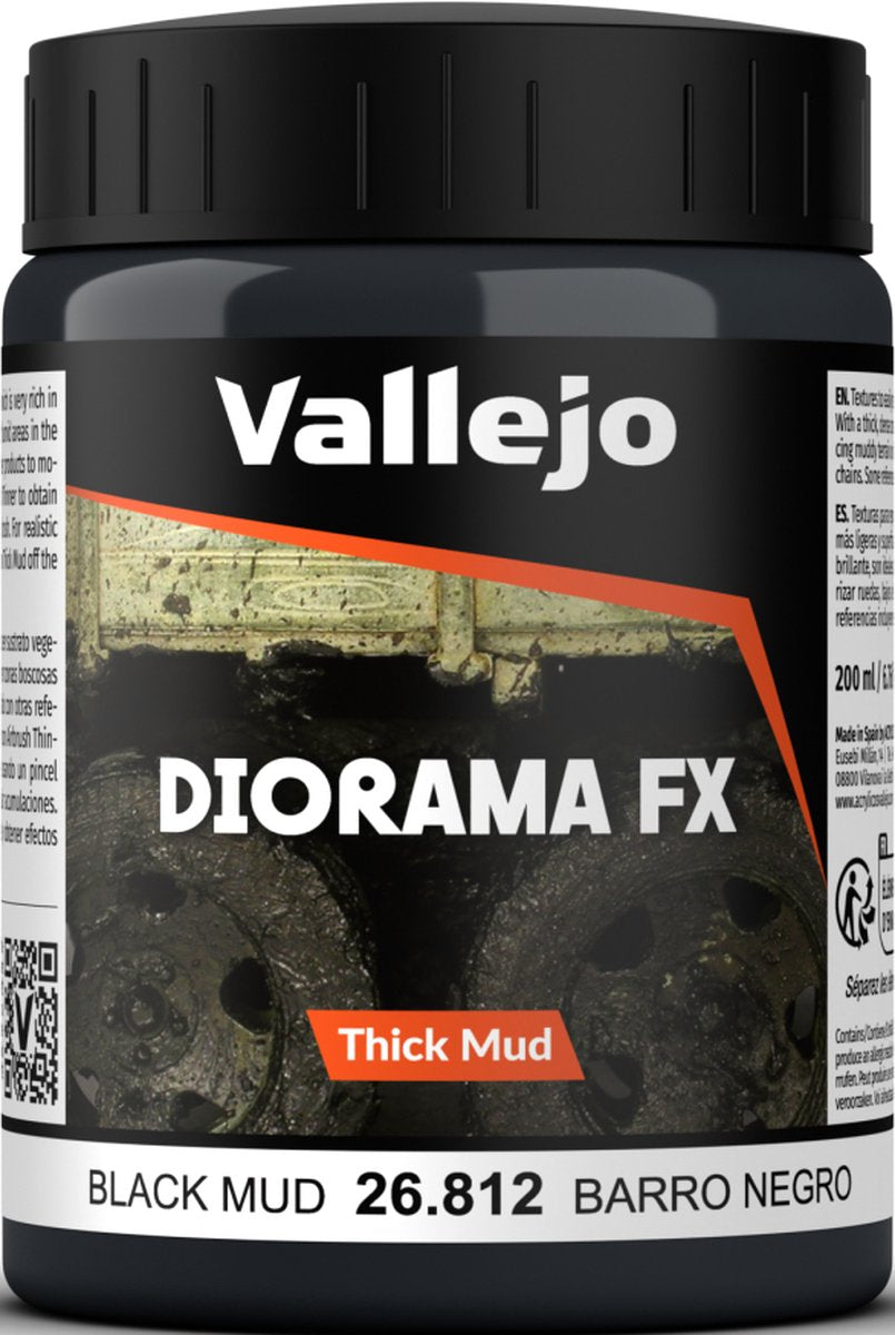 Vallejo val26812 - fango nero effetti atmosferici fango denso - 200ml
