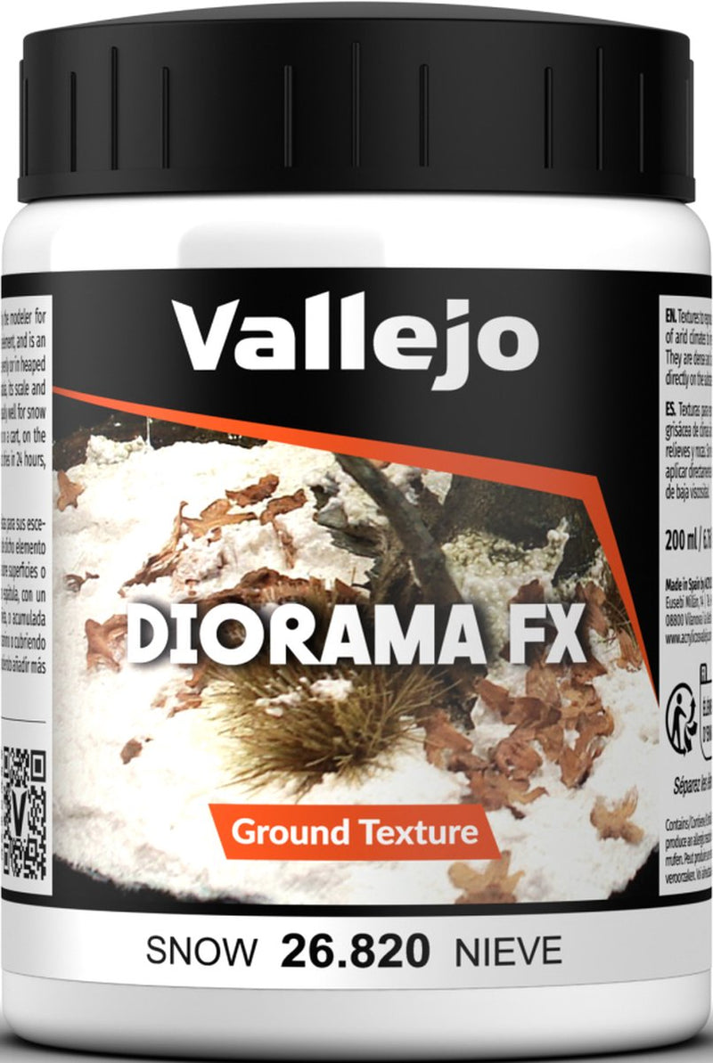 Decoración de maquetas de edificios Vallejo - 26820 texturas suelo 820 - nieve - tarro de efectos 200ml