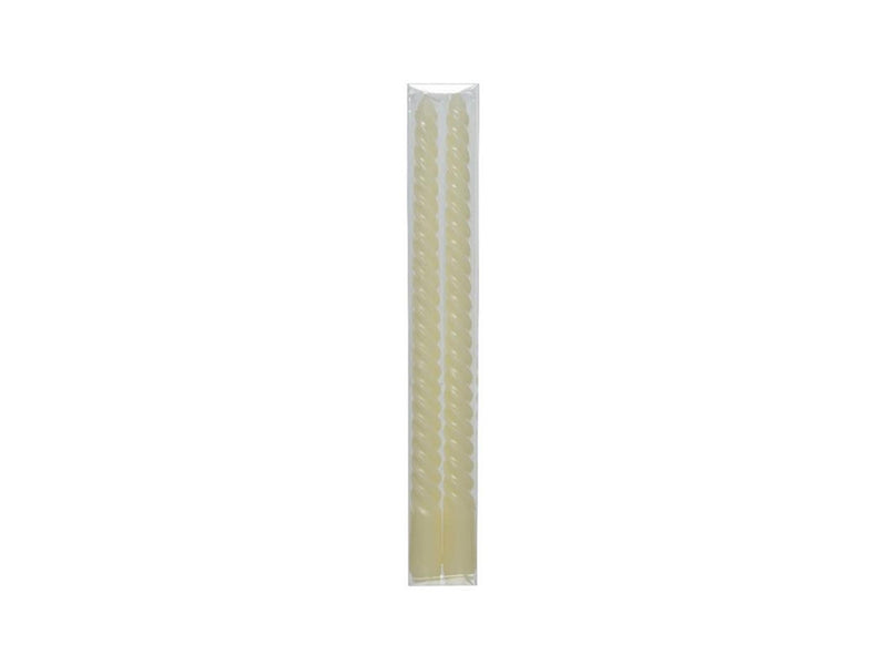 Decoris draai kaars ø2.15-h30cm set a 2 beige
