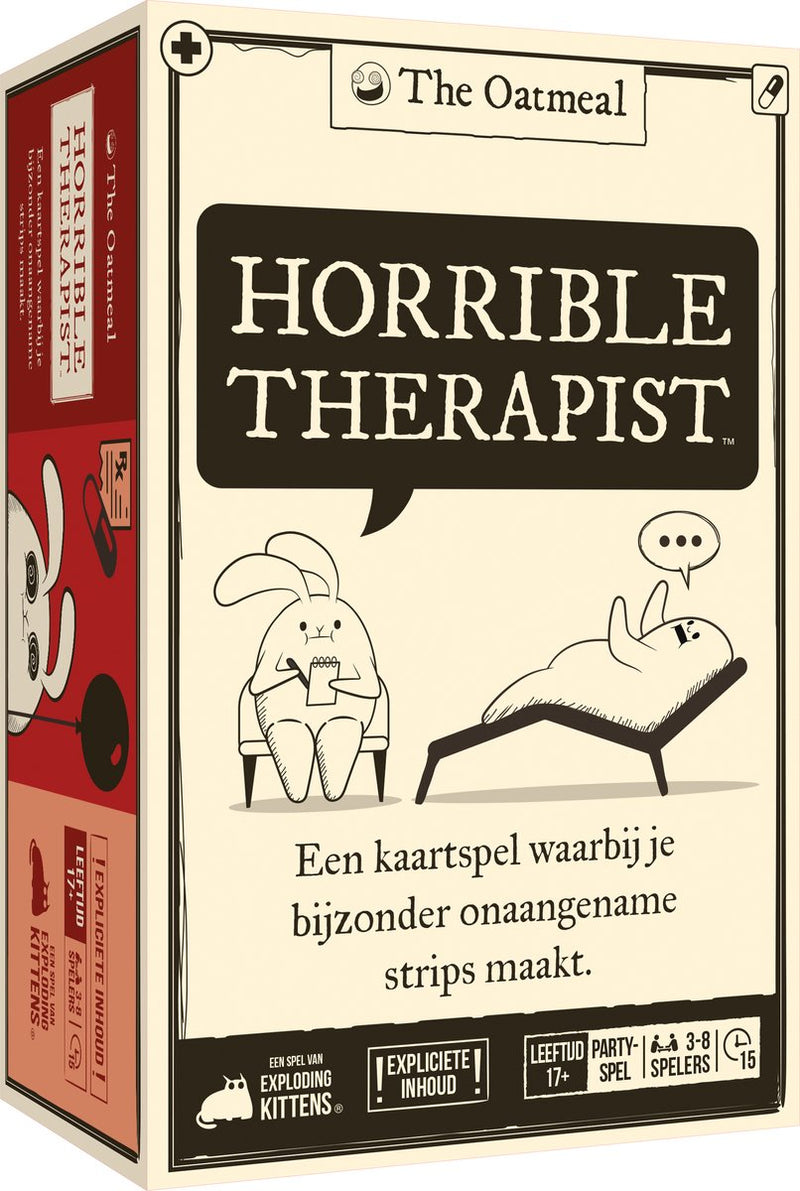 Exploding kittens horrible therapist – fout, grappig hilarisch partyspel voor volwassenen - nederlandstalig