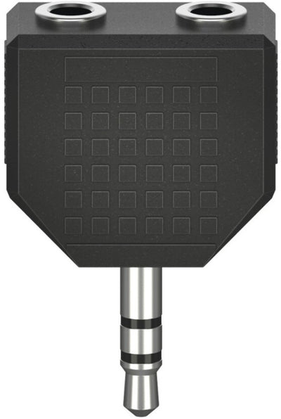 Hama 00205191 adaptador de audio con conector jack [2x conector jack hembra de 3,5 mm - 1x conector jack macho de 3,5 mm] negro