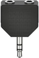 Hama 00205191 adaptador de audio con conector jack [2x conector jack hembra de 3,5 mm - 1x conector jack macho de 3,5 mm] negro