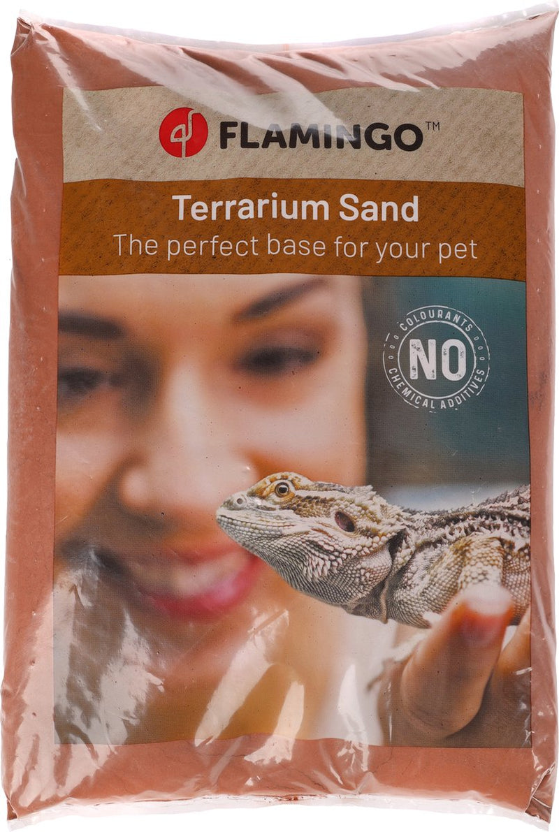 Terrario Flamingo – Terrario Arena Sahara – Arena marrón rojiza para reptiles – Naturalmente calcárea – 4kg – Listo para usar – Calidad europea