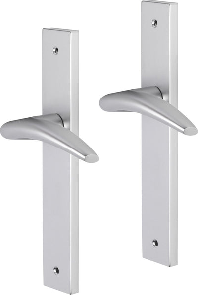 Impresso door handle - windsor - for indoors - square door shield with screws - aluminum - 2 pieces
