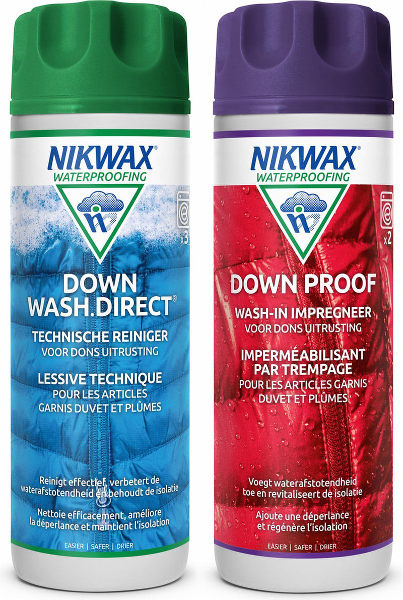 Nikwax down wash downproof 300ml - agente impregnante - detergente - paquete de 2