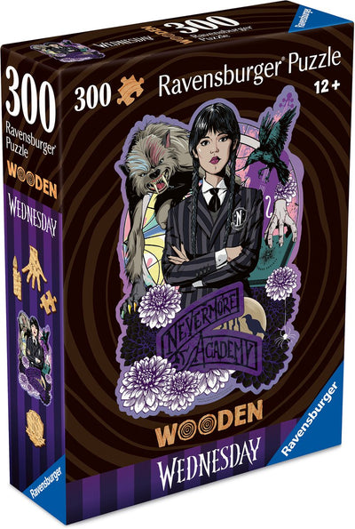 Ravensburger - Miércoles (serie Netflix) - pintura sobre madera - rompecabezas de madera - 300 piezas