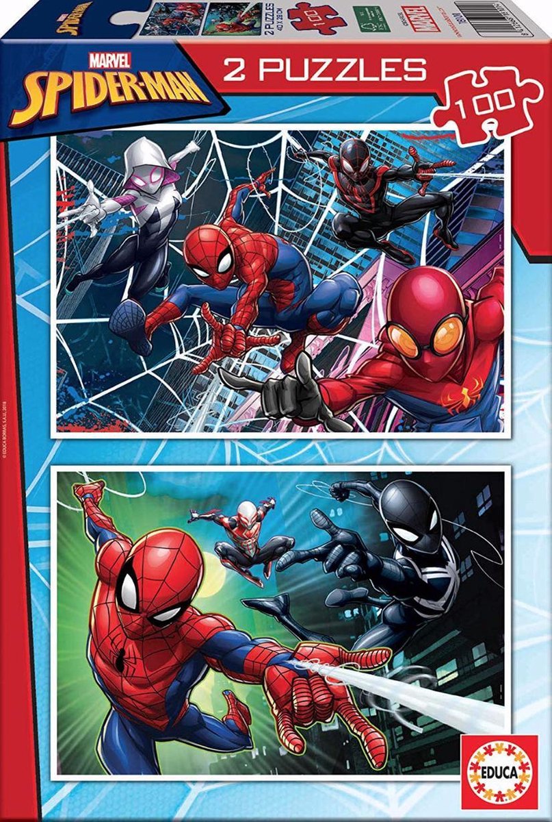 Educa legpuzzel - 2 x 100 stukjes - spiderman - puzzel
