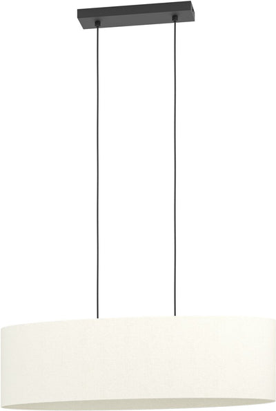 Lámpara colgante Eglo Febres - e27 - 78 cm - blanco y negro - tela de peluche