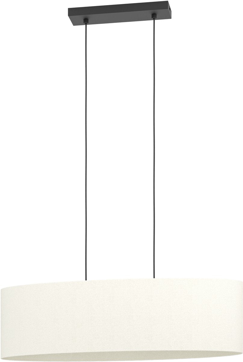 Lampada a sospensione Eglo febres - e27 - 78 cm - bianco e nero - tessuto orsacchiotto
