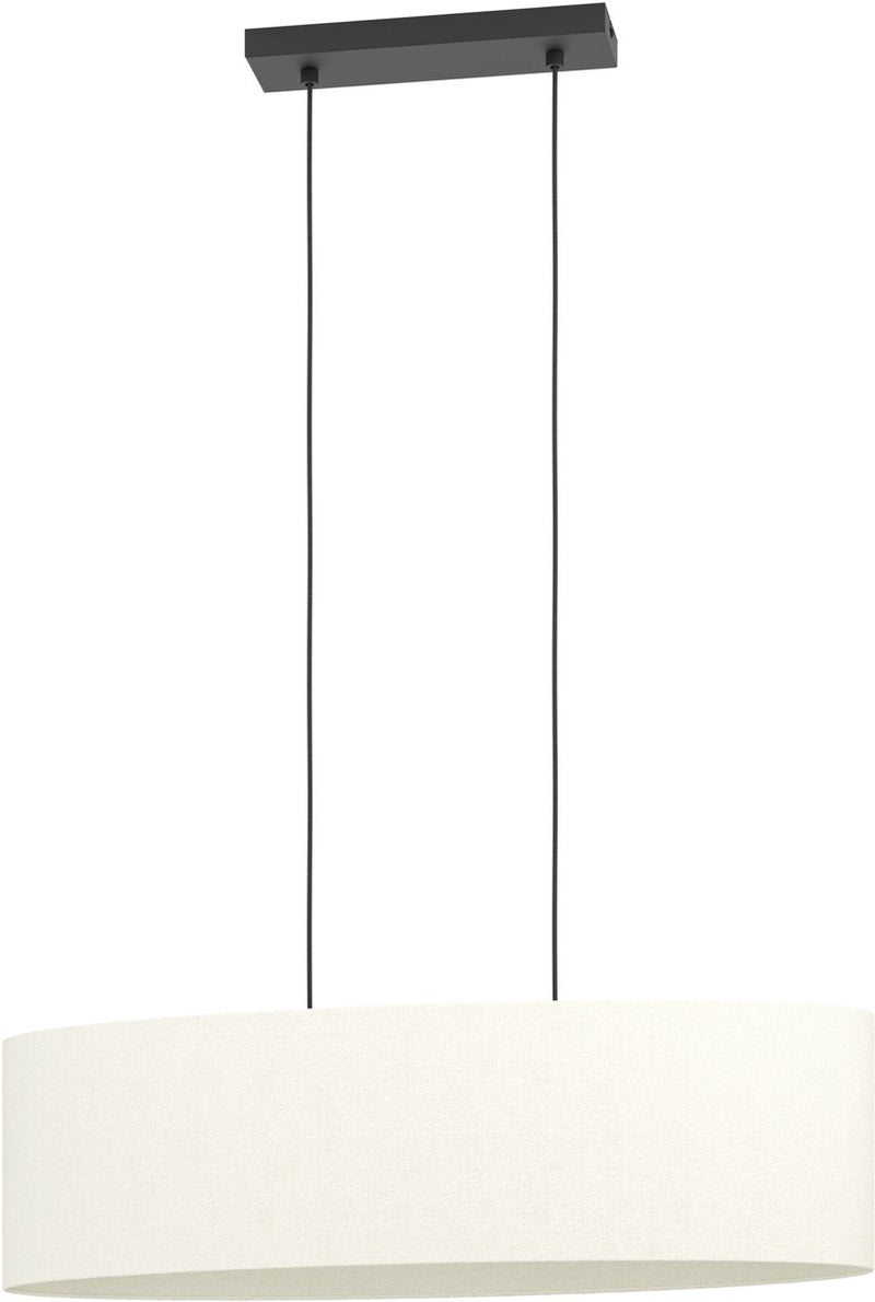 Eglo febres hanglamp - e27 - 78 cm - zwart wit - teddy stof