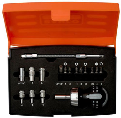 Bahco stubby ratelset 18-delig