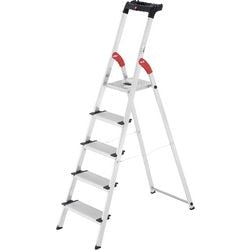 Hailo Hailo 8040-515 L80 Escalera para el hogar de aluminio Comfortline 5 pasos