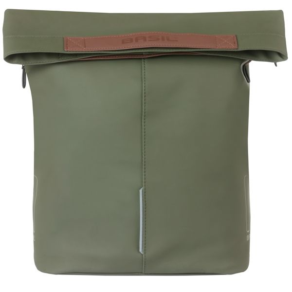 Bolso shopper Basil bag city verde | ganchos de micrófono | 16l