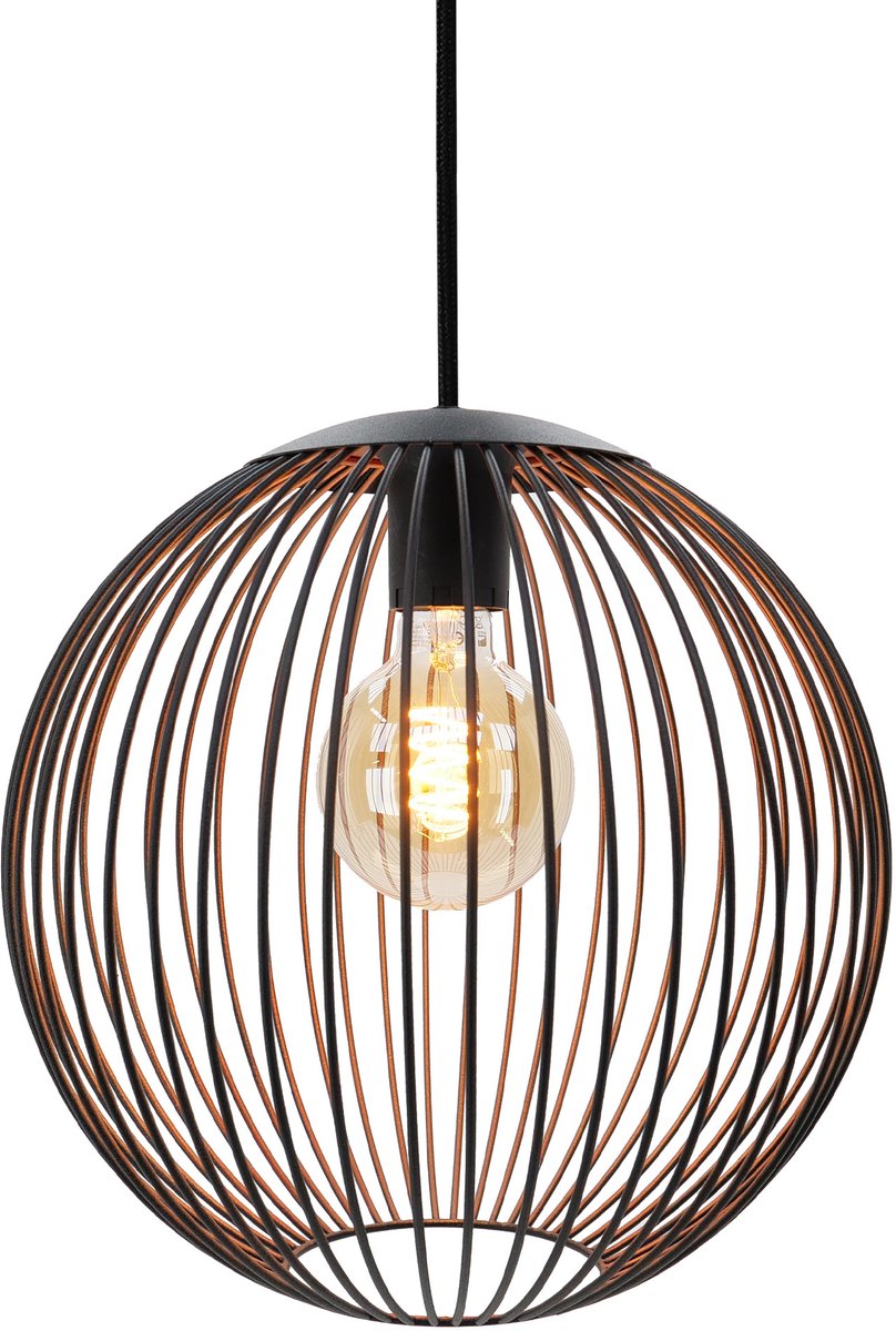 Eglo almanzora hanglamp - e27 - ø 32 cm - zwart koper