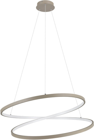Lampada a sospensione Eglo ruotale - LED - ø 70 cm - colore sabbia beige bianco