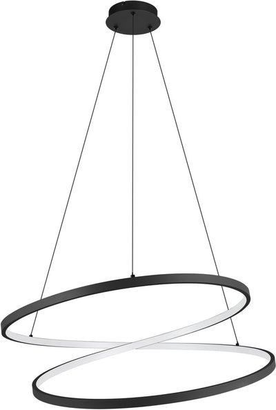 Lampada a sospensione Eglo ruotale - LED - ø 70 cm - bianco e nero