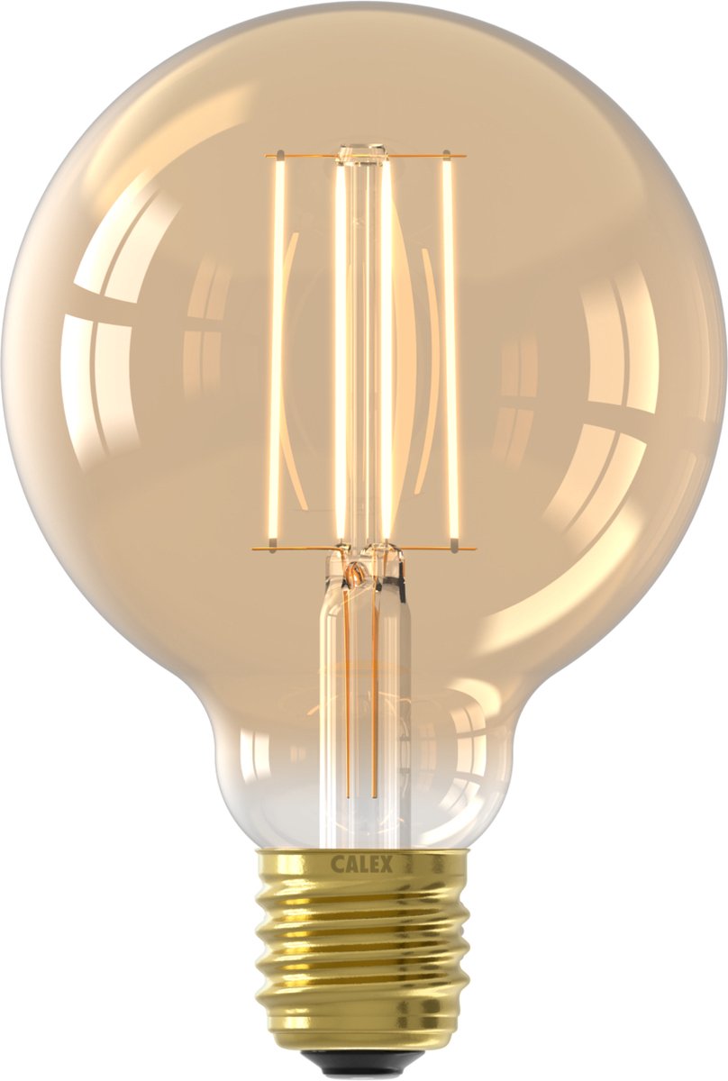 Calex filament led lamp - g95 vintage lichtbron - e27 - goud - warm wit licht - dimbaar