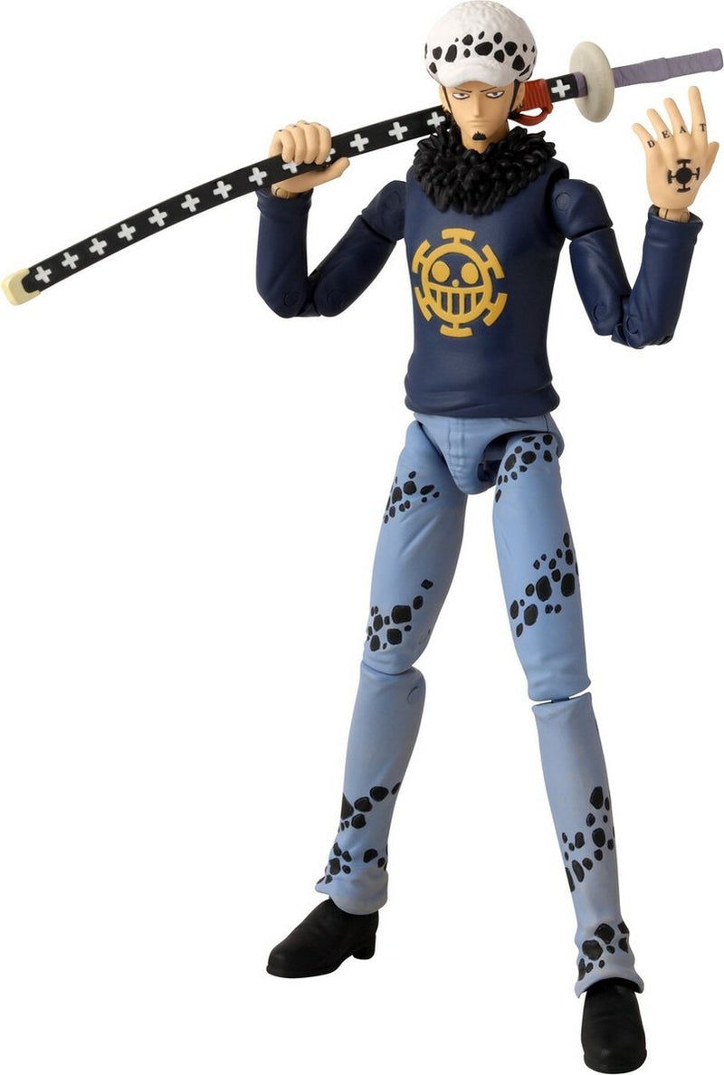 Bandai - anime heroes - one piece - figura anime heroes 17cm - trafalgar law - figura de acción ley - licencia oficial - 36937