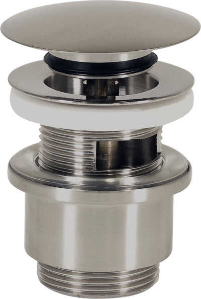 Tappo scarico lavello Plieger – tappo scarico clickwaste 5 4” – clickclack – con troppopieno – acciaio inox