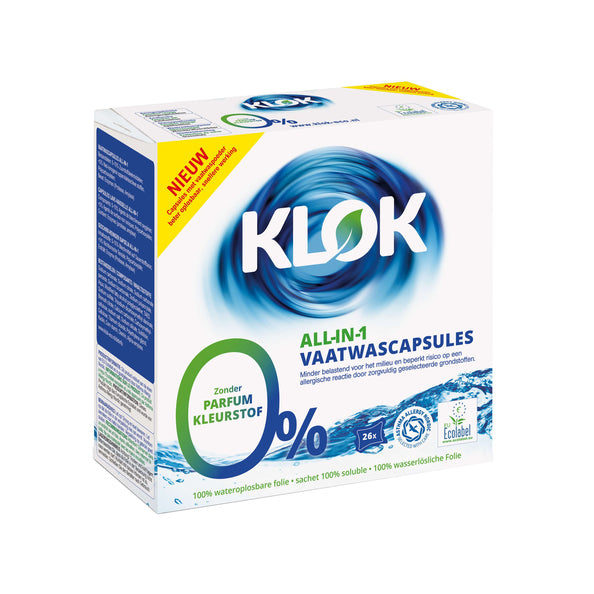 Klok ecological dishwasher capsules (26x 18gr)