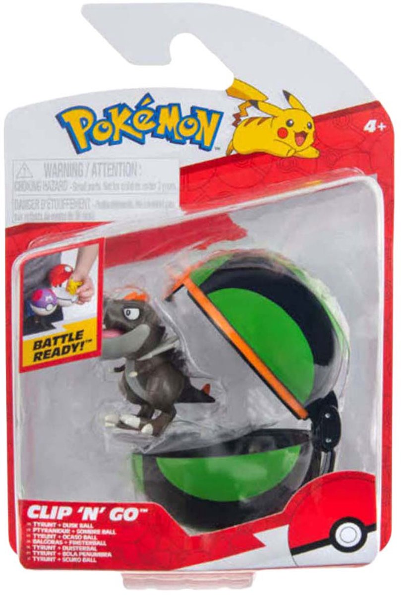 Jazwares pokemon clip 'n' go tyrunt anochecer bola