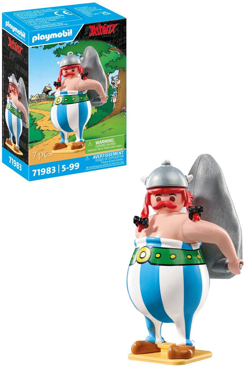 Playmobil 71983 obelix e i suoi menhir, asterix, personaggi dei cartoni animati, da 5 anni