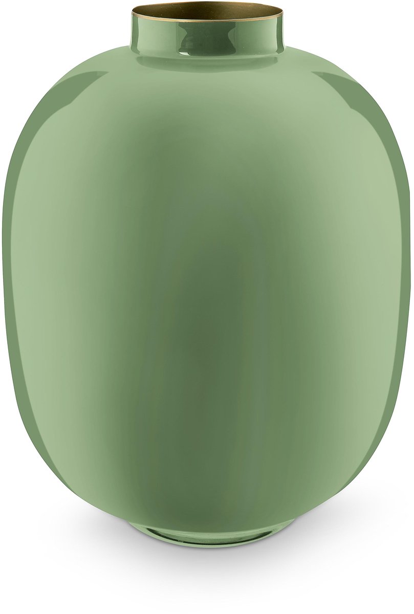Pip studio - bloemenvaas - woonaccessoires - groene vaas - metaal - 32cm