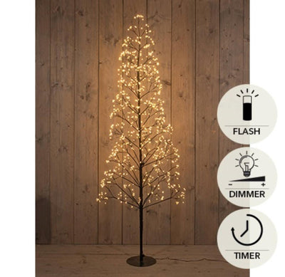 Albero di Natale illuminato collezione Anna 960LED classico caldo H180cm con funzione flash, dimmer e timer IP44