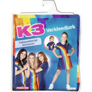 Abito k3 vestito arcobaleno blu, 9-11 anni