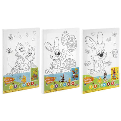 Pintura en lienzo de grupo de manualidades creativas por número de Pascua