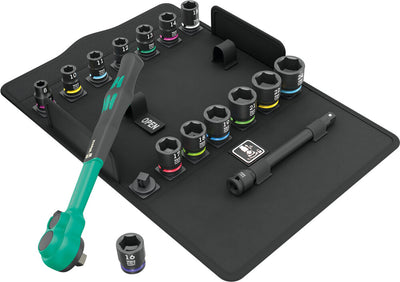 Wera 8100 sb 12 zyklop comfort ratelset, omschakelpal, 3 8 aandrijving, metrisch, 16-delig - 05005530001