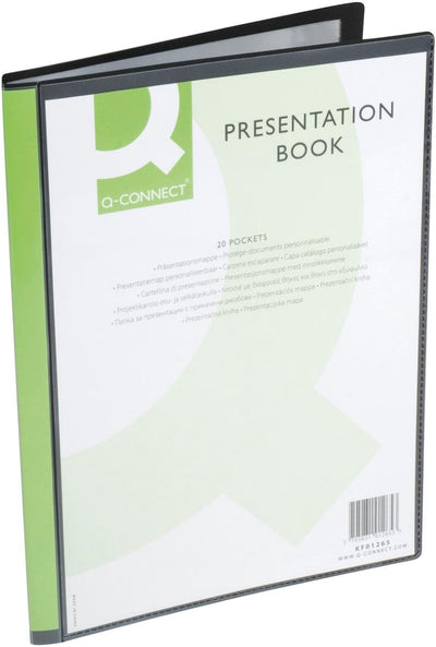Q-connect showalbum personaliseerbaar a4 20 tassen zwart 12 stuks
