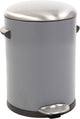 Eko - belle deluxe pedaalemmer 5 liter - steel plastic - grijs, sandcoated - prullenbak