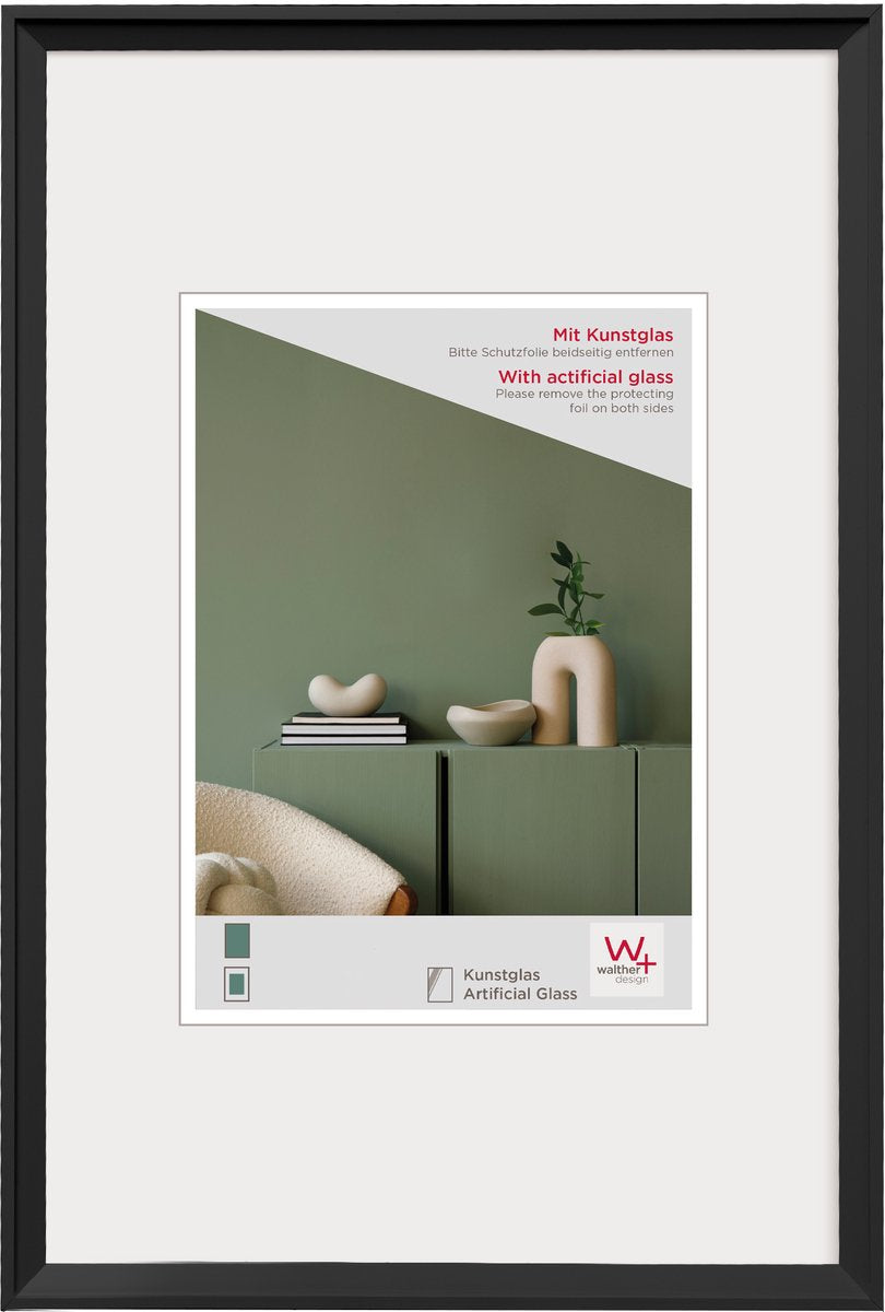 Walther Desire - cornice in plastica - formato foto 50x70 cm - vetro artistico - nero