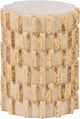 Mesa auxiliar decorativa Woood axu ø 35 cm - cerámica - arena - 45x35x35