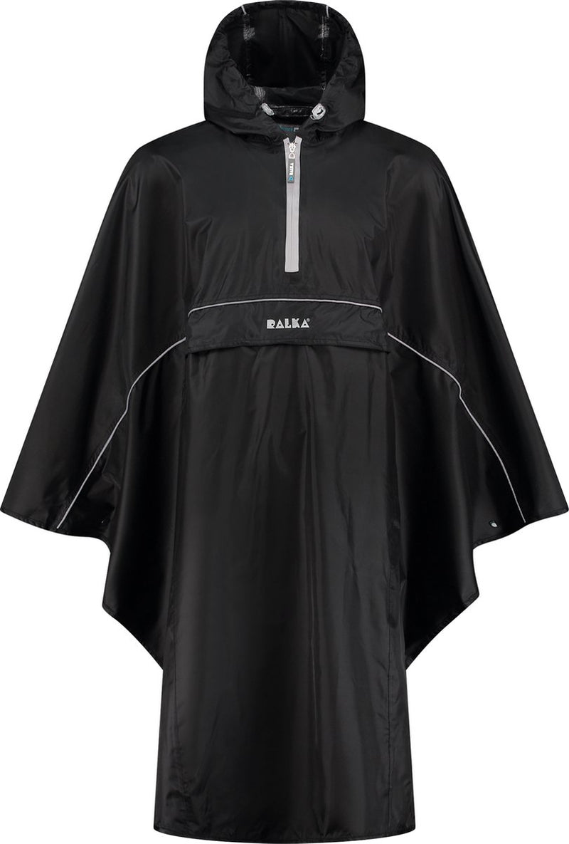 Poncho de lluvia Ralka impermeable reflejo - negro - adultos