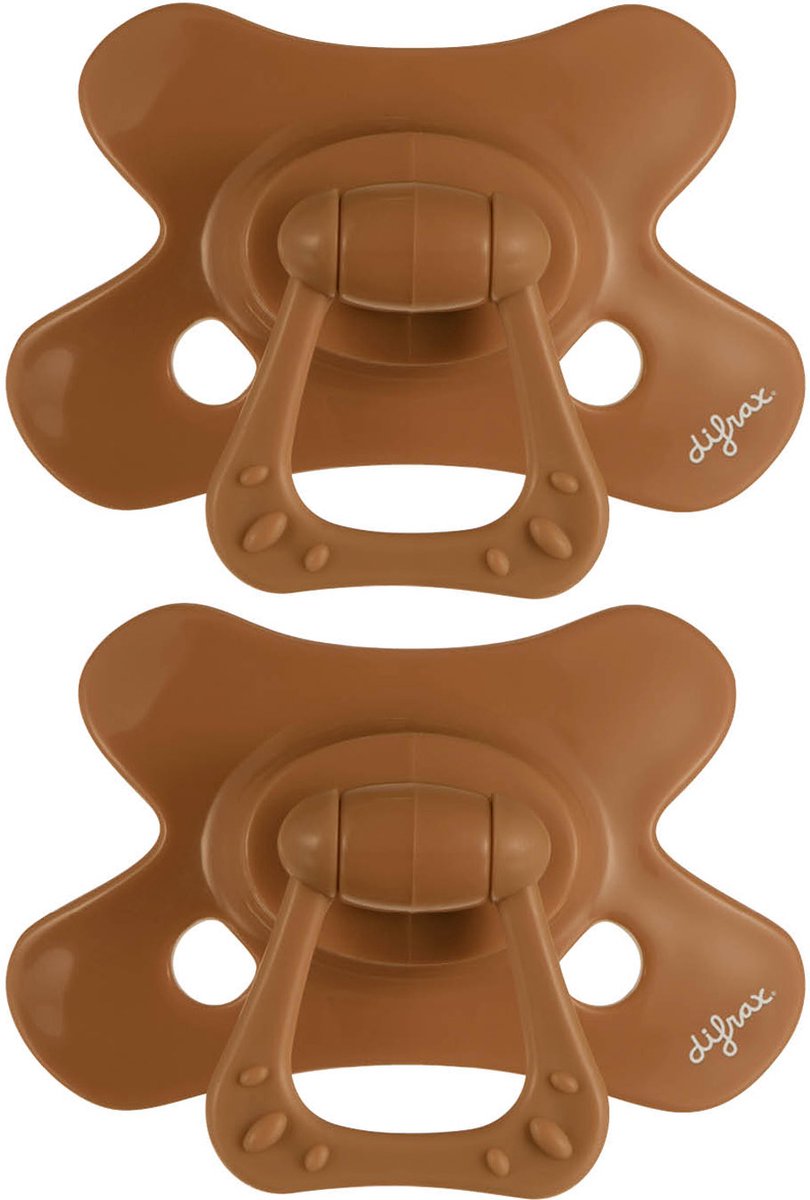 Difrax fopspeen natural - 18+ maanden - bruin - 2 stuks