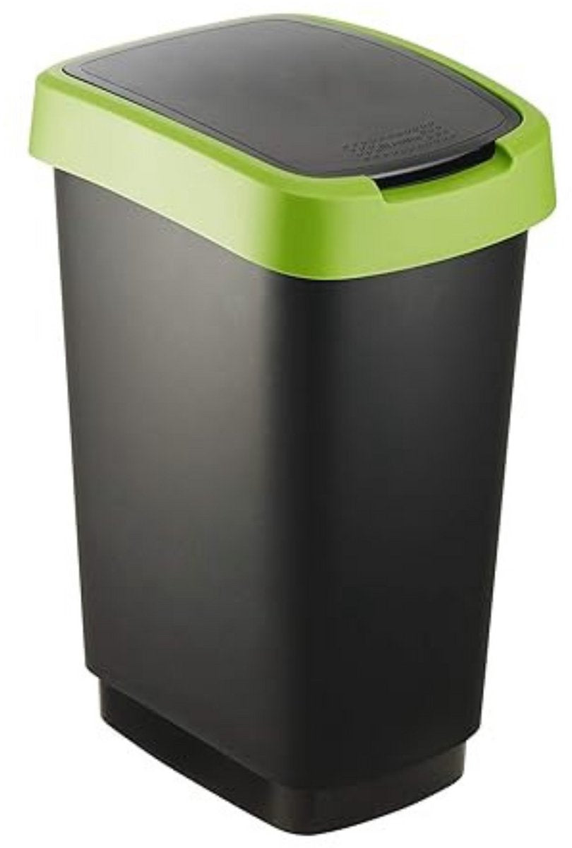 Rotho salsa - cubo de basura - tapa abatible - 50l - sin bpa - verde